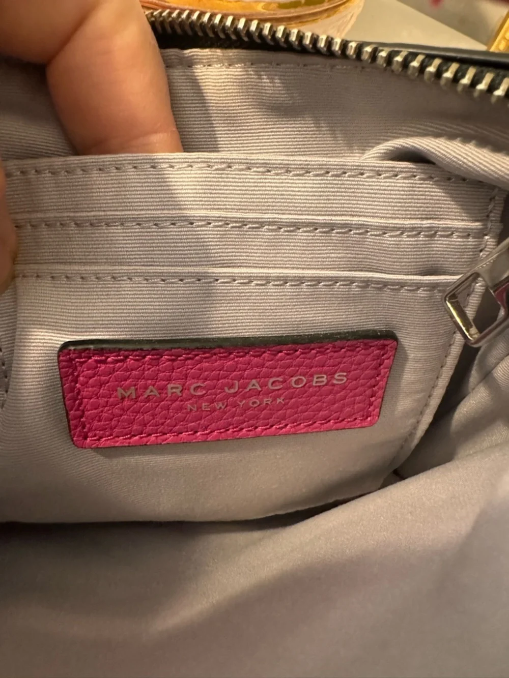 Marc Jacobs Fuchsia Pebbled Leather Crossbody with Striped Strap - Picture 8 of 11